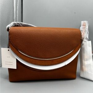LC Lauren Conrad Tan Clutch with Silver Accent